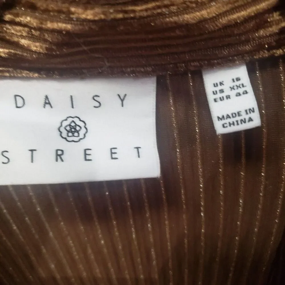 Daisy Street CaramelColored Collared Snap Button Down Ruched Mini DressSz XL UUU - Picture 5 of 5